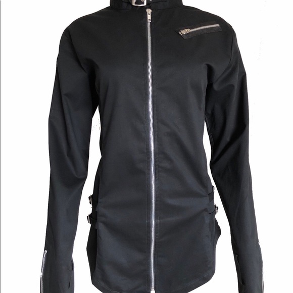 Black gothic punk buckle jacket - Picture 2 of 5